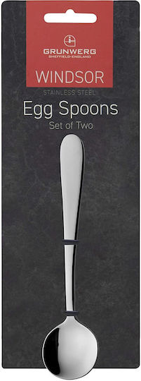 Grunwerg Windsor Set Stainless Steel Silver Spoons 13cm 2 Pieces