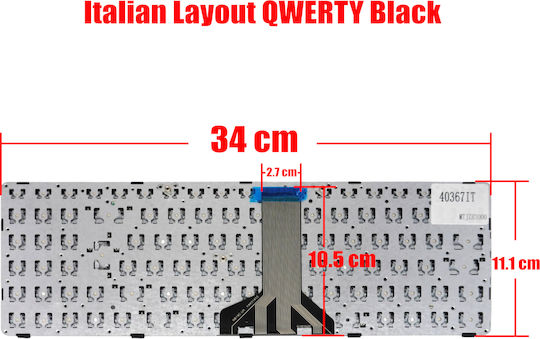 Италианска клавиатура за лаптоп Italian Laptop Keyboard Lenovo Ideapad 100-15ibd 80qq 80qq0021au 80qq00jgus 80qq01d4au B50-50 80s2 5n20k25394 Pk1310e1a01 It Черна КОД.40367it