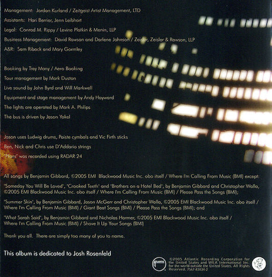 Death Cab Cutie Plans Cd