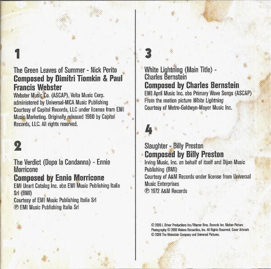 Various Quentin Tarantino's Inglourious Basterds Motion Picture Soundtrack Cd