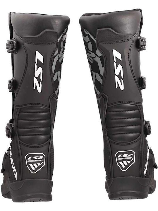 LS2 Raptor Men's Motocross Leather Black Boots