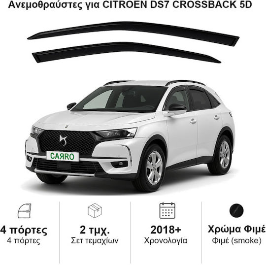 Heko Set of Windbreakers Front Car Dark Fime for Citroen DS 2pcs