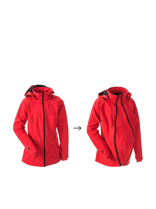 Work Jacket Softshell with Fleece Lining Red