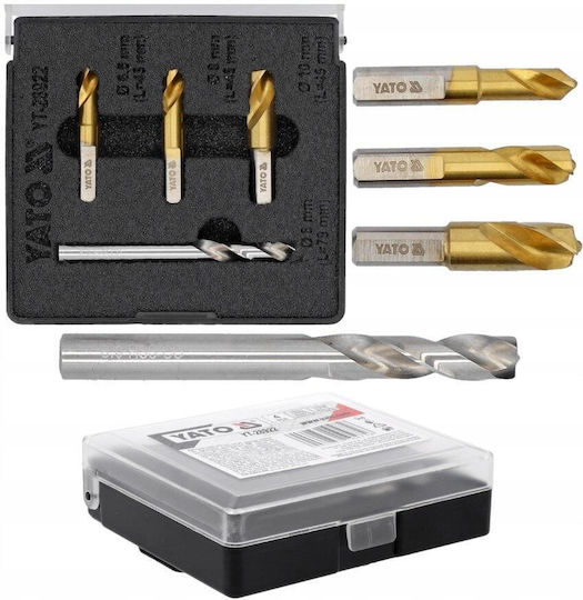 Yato Drill Bit Σετ 4 Τρυπάνια HSS Τιτανίου για Μέταλλο