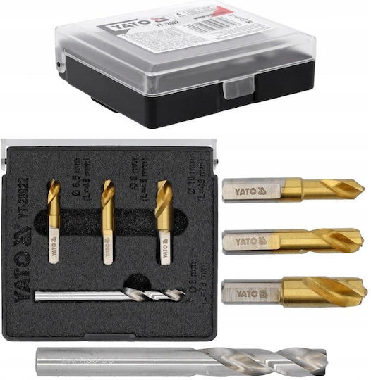 Yato Drill Bit Σετ 4 Τρυπάνια HSS Τιτανίου για Μέταλλο