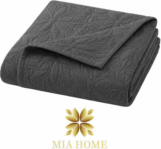 Mia Home Paturi & Cuverturi Pat Super King Gri Închis 220x240cm Mia Home Paturi & Cuverturi Pat Super King Gri Închis 220x240cm