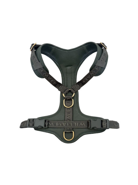William Walker Кожено Кучешко Повод Plain Premium Зелен Y-Harness Меко Кожа L 61-85cm