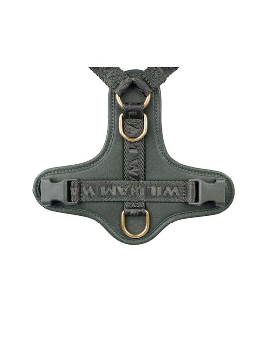 William Walker Кожен Кучешки Повод Plain Premium Зелен Y-Harness Мек Кожен M 54-76cm