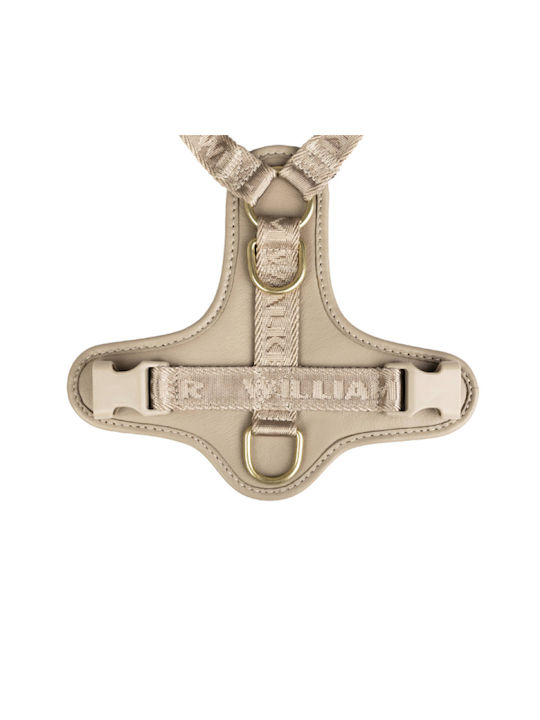 William Walker Leder Hundegeschirr Plain Premium Beiges Y-Harness Weiches Leder L 61-85cm
