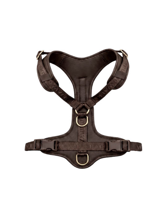 William Walker Leder Hundegeschirr Plain Premium Braune Y-Harness Weiches Leder L 61-85cm