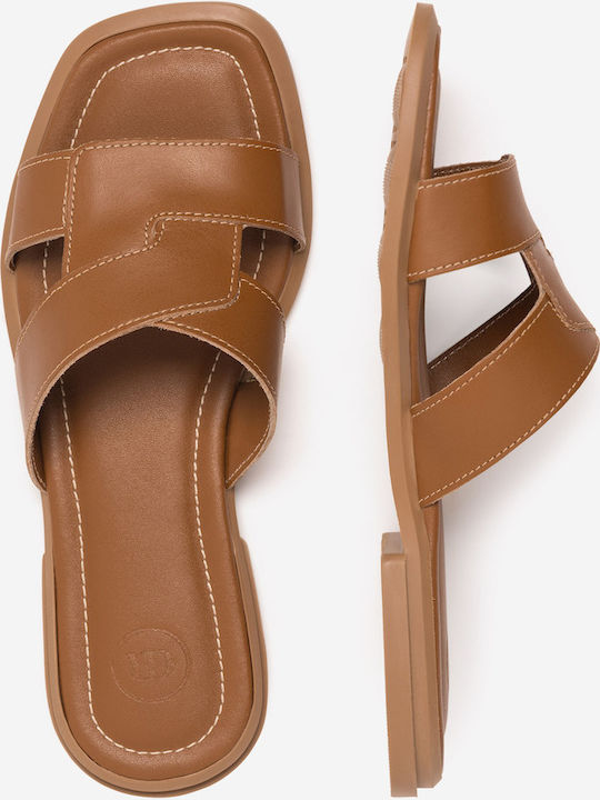 Damen Flache Sandalen Braun