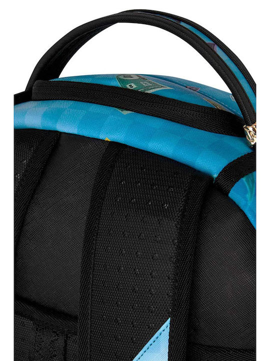 Sprayground Monopoly Jet Rider Dlxsv Σχολική Τσάντα Πλάτης Γυμνασίου - Λυκείου με Θήκη για Παγούρι Γαλάζια 29 x 15 x 45.7εκ