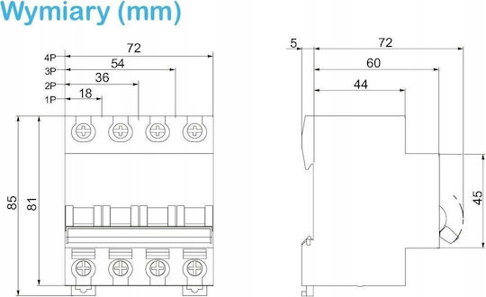 Schneider Electric Διπολικός Διακόπτης Ράγας 32A