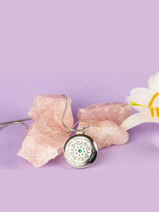 Asmee Pandantiv Mandala Lanț Șarpe Aromaterapie Oțel Inoxidabil 2.5 Cm