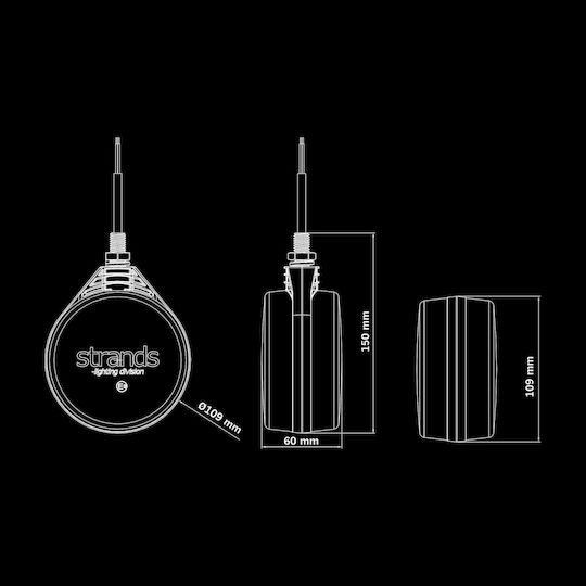 Strands Spanish LED Lumină laterală de gabarit Tip Cercel Ø11mm Portocaliu Portocaliu 10v40v
