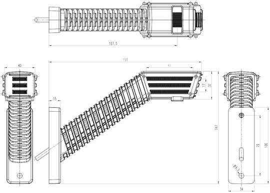 Led Triple Side Volume Light Horn Type Long Was Flash Function 12v24v Left