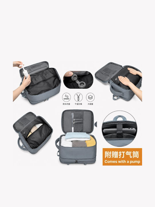 Ormi Rz29053 Travel Backpack 40x20x30cm Cabin Size Air Compression System Laptop Compartment & Large Capacity Grey