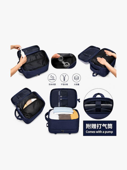 Ormi Rz29053 Backpack Travel 40x20x30cm Cabin Size Air Compression System Laptop Compartment & Large Capacity Dark Blue