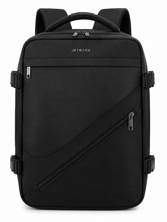 Jetbags Rz29051 Backpack Travel Cabin Size 40x20x30cm Waterproof Laptop Compartment & Compression Valve Black