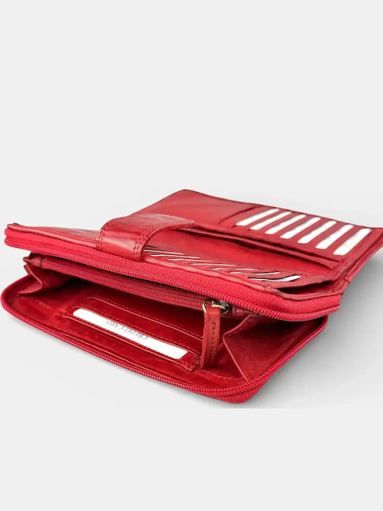 Große Leder Damenbrieftasche Rot
