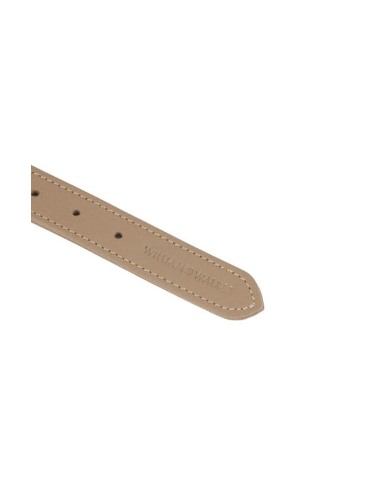William Walker Leather Dog Collar Beige Plain Collection XLarge 56cm