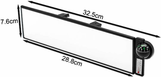 Car Interior Mirror Thermometer Compass 32.5x7.6cm Oem