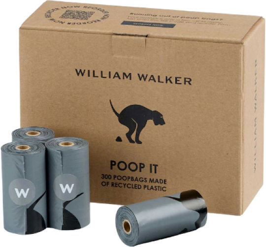 William Walker Poop It 300 Ökologische Hundekotentaschen 20 Rollen Graue