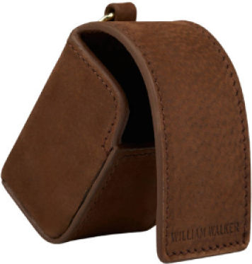 William Walker Brown Waterproof Leather Dog Excrement Removal Bag Case Nubuck Heritage Collection 7 X 4cm