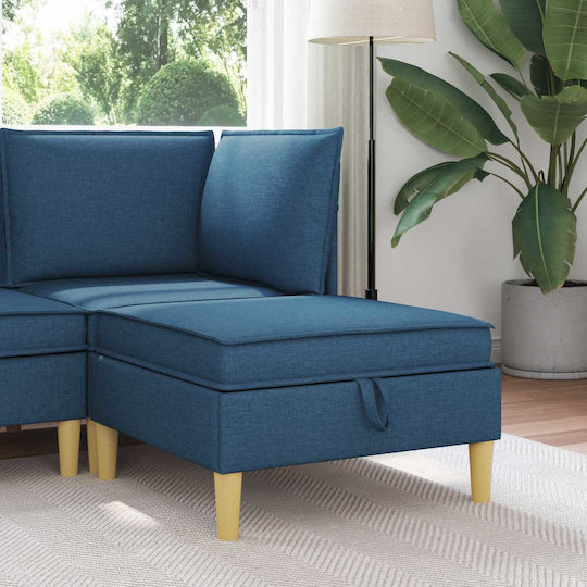 Footstool With Storage Space Blue Footstool With Storage Space Blue