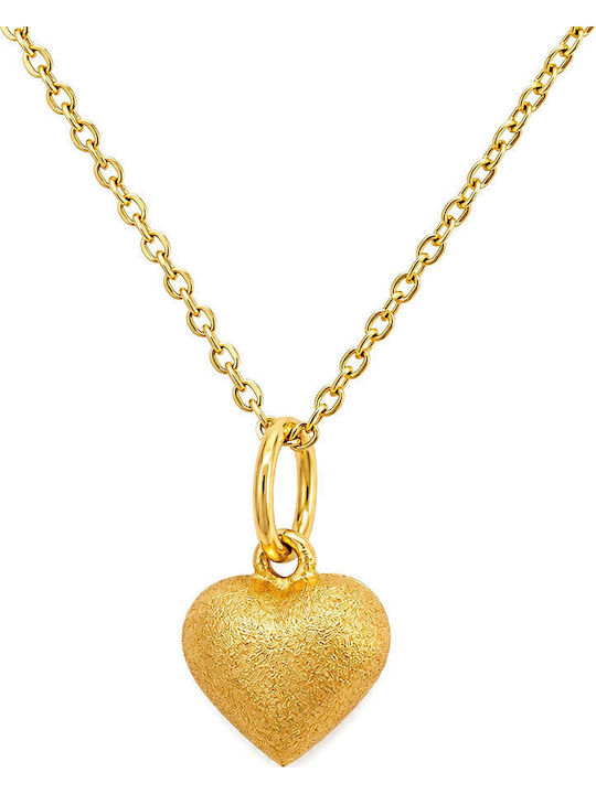 Xryseio Hängendes Charm Herz aus 14K Gold NΚ10790