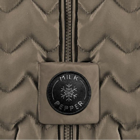 Milk & Pepper Waterproof Brown Dog Coat