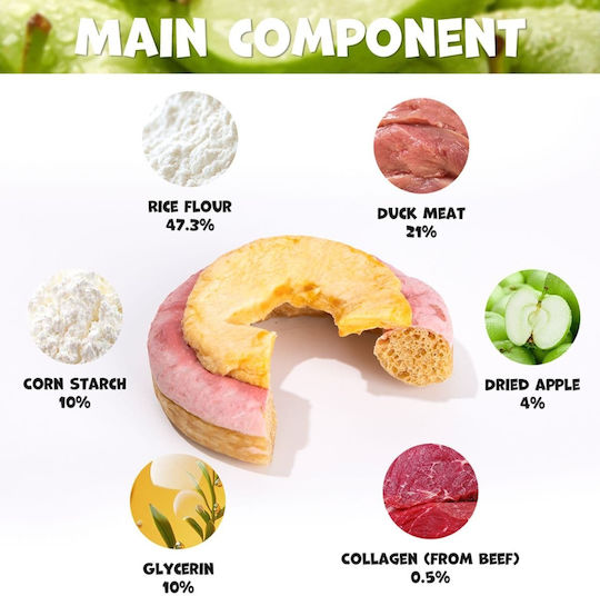 Uniq Hundeleckerei mit Ente, Apfel, Rindfleisch, Fleisch, Huhn und Kalb 30g 10Stücke