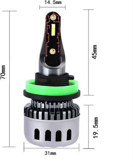 Gmax Крушки за автомобил и мотоциклет H11 Canbus LED 12V 48W 2 броя
