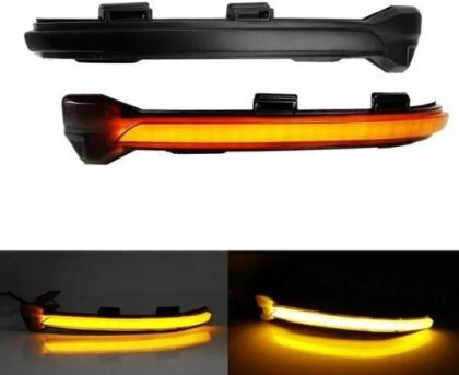 Текущи LED Флаш Огледала Seat Leon 2012-2016 Ibiza 2017+ Arona 2017+ Тъмни Текущи Флаш Комплект 2 Бройки
