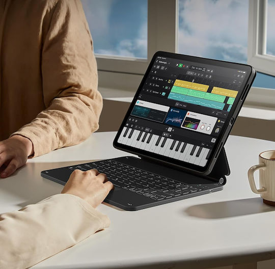 Flip Cover Περιστρεφόμενη με Πληκτρολόγιο Γκρι (Ipad Pro 13 M4 2024)