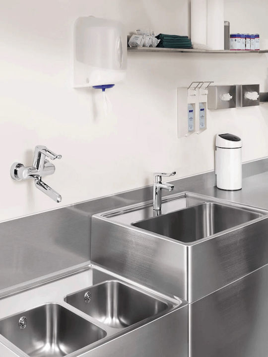 Hansa Clinica Mixing Tall Sink Faucet Silver