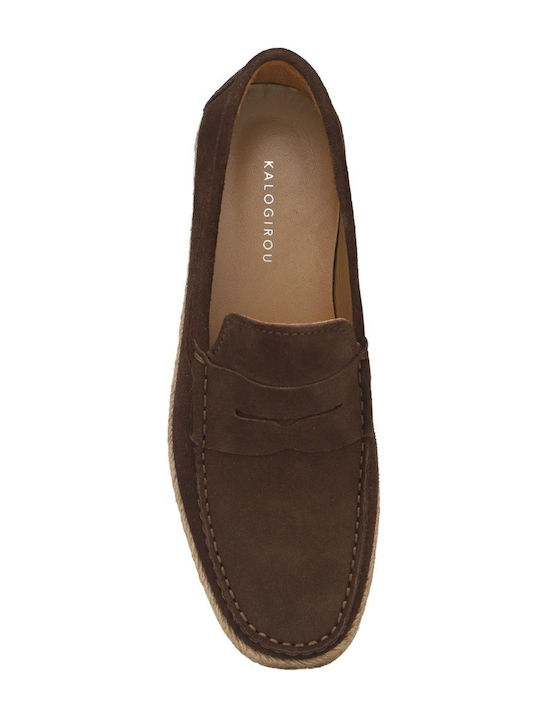 Suede Men's Loafers in Brown Colour