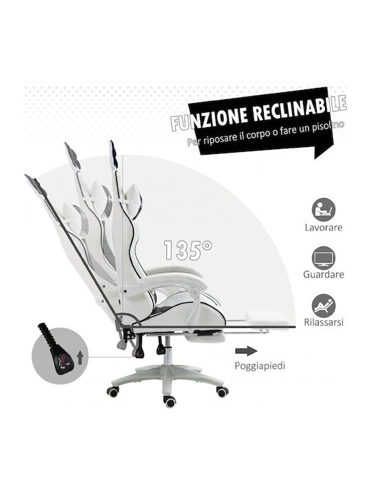 Vinsetto 921-621V00BK Καρέκλα Gaming Δερματίνης με Υποπόδιο Μαύρη