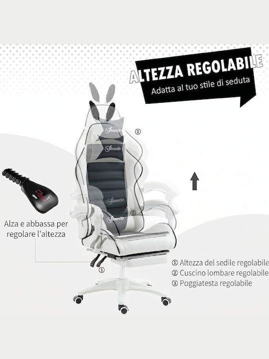 Vinsetto 921-621V00BK Καρέκλα Gaming Δερματίνης με Υποπόδιο Μαύρη