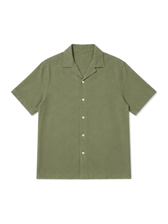 Sakai By Short Sleeve Shirt in Regular Fit Khaki