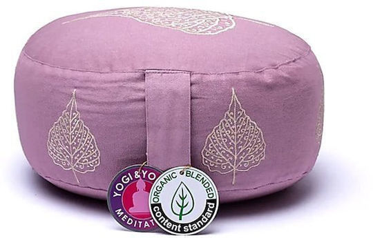 Pernă De Meditație Meditation Cushion Liliac Frunză Bodhi Bumbac Organic 33x17cm