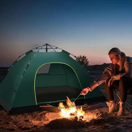 Cort Camping Igloo de Cățărare Negru 4 Anotimpuri pentru 3 Persoane Impermeabilă 3000mm 200x140x115cm