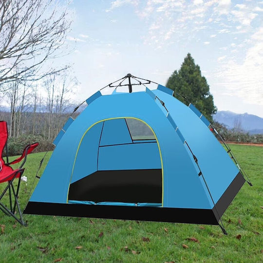 Cort Camping Igloo de Cățărare Depozitare Albastră 4 Anotimpuri pentru 3 Persoane Impermeabilă 3000mm 200x140x115cm