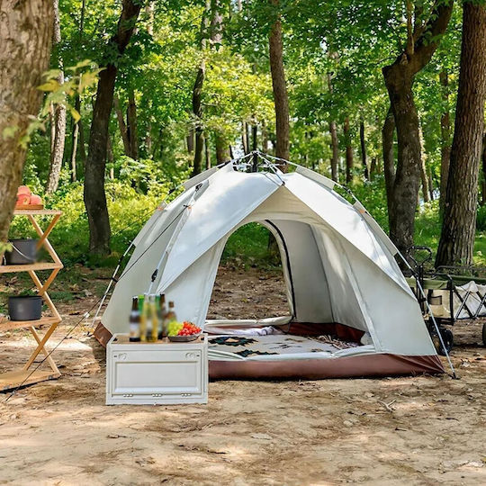 Cort Camping Igloo de Cățărare Depozitare Gri 4 Anotimpuri pentru 3 Persoane Impermeabilă 3000mm 200x140x115cm