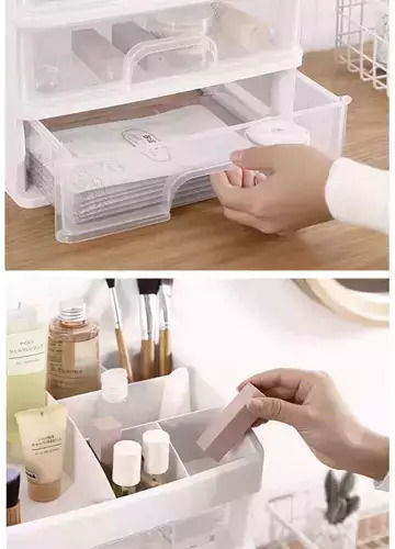 Soulima Soulima Kosmetikorganisator mit 3 Schubladen Weiß 27x23,5x17cm