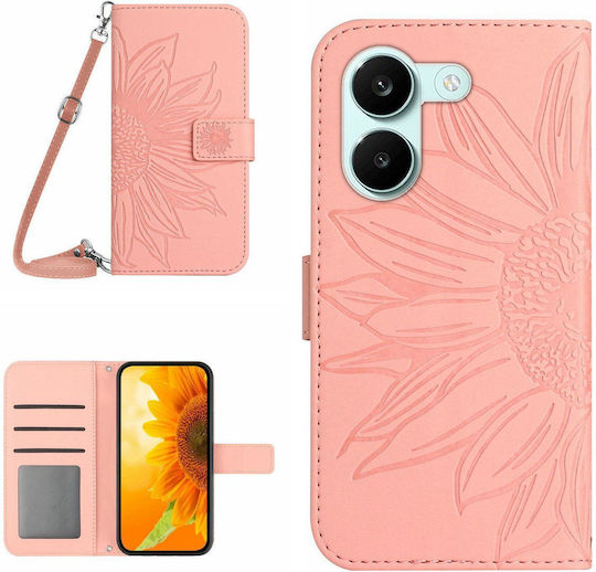 Forcell Xiaomi Poco X8 Pro 5g Blumen Handyhülle Brieftasche Rosa