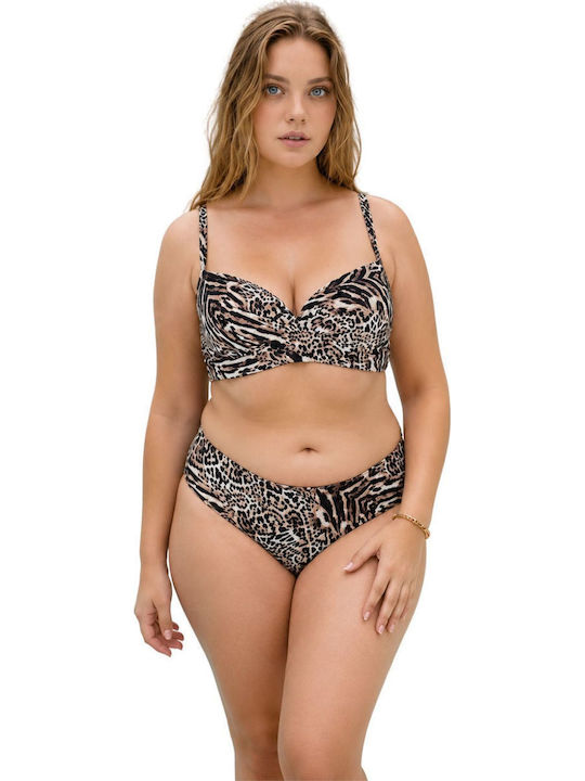 Bikini Set 3 Pieces with Light Padding Animal Print Leopard