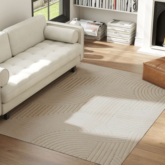 HomCom Covor Antiderapant Rectangular Crem Alb 160x230cm