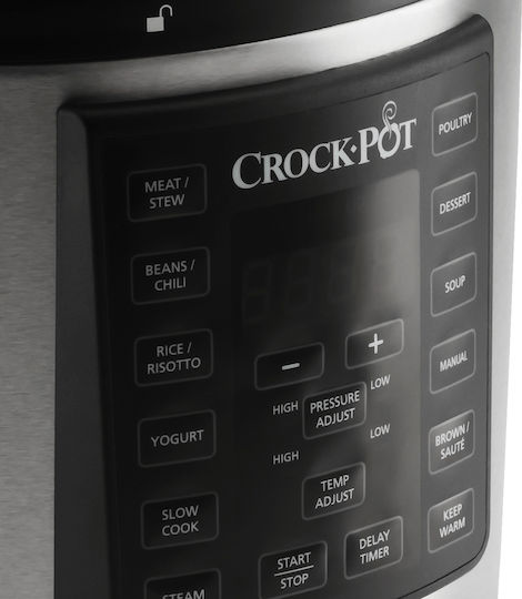 Crock-Pot CSC051X Aragaz Multifuncțional 100W cu Memorie Internă 5.6lt Argintiu