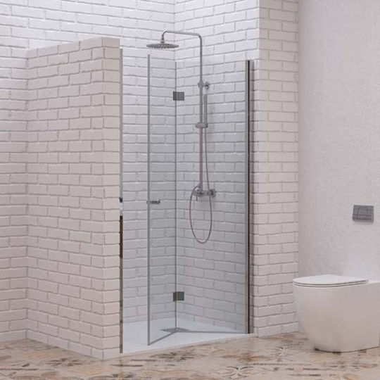 Karag S7 Porta Διαχωριστικό Ντουζιέρας με Πτυσσόμενη Πόρτα 60x200cm Clear Glass Chrome